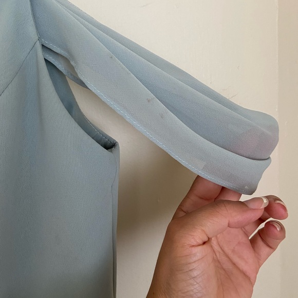 David’s bridal dusty sage chiffon bridesmaids dress. Size 2 - Picture 5 of 11